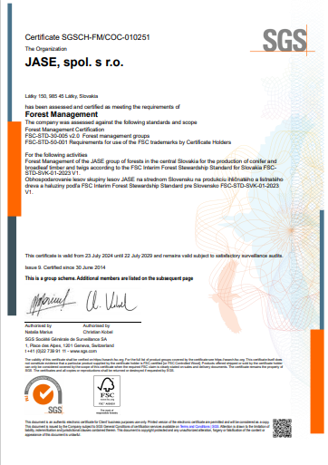 FSC certifikát — náhľad